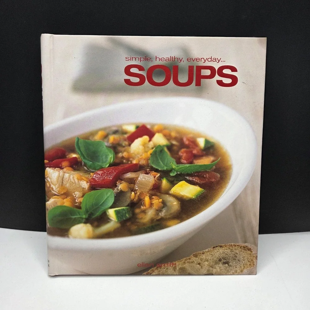 Barnes & Noble Soups Cookbook Ellen Smith Spiral Bound Red Healthy Recipes